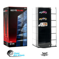 Showcase 1:64 Acrylitower 24Car Display Desk Top Spinner w/ Magnetic Covers