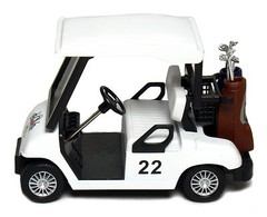 Die-Cast Metal Golf Club Cart Model Caddy Car With Club Pull Back action 5 inch