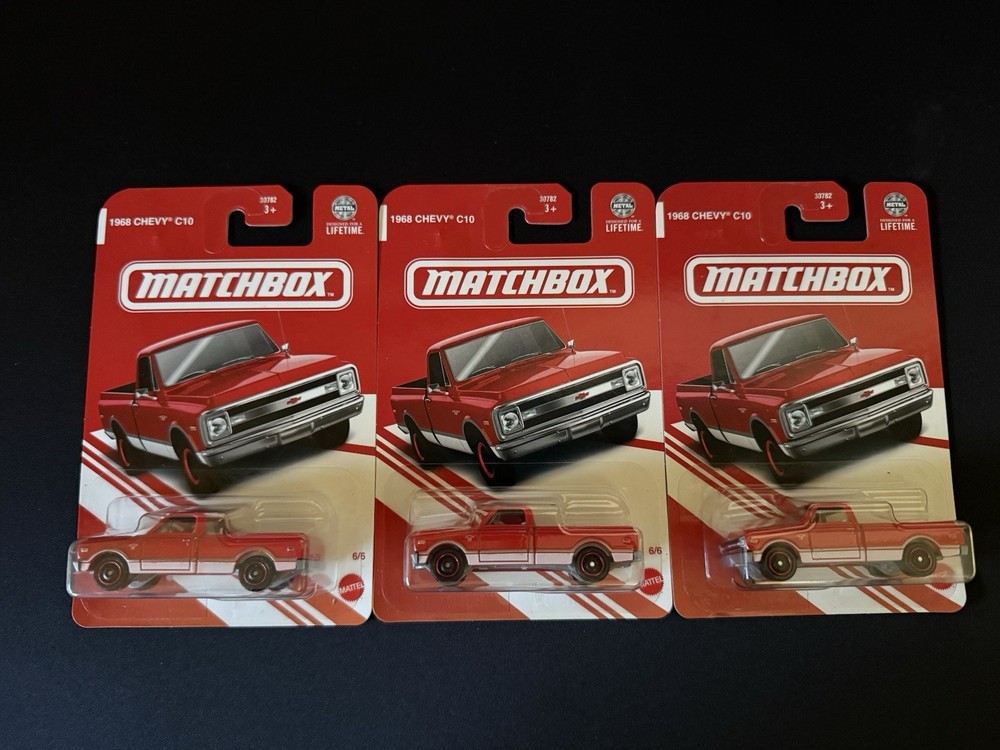 2025 Matchbox 1968 Chevy C10 Red Edition Target Exclusive Lot of 3