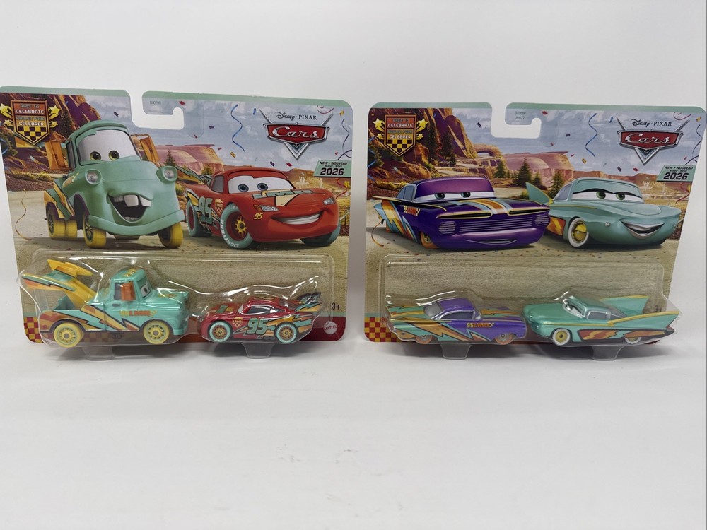 Disney Pixar Cars~Race To Celebrate~2 pack 2026~Flo & Ramone ~ Mater & McQueen