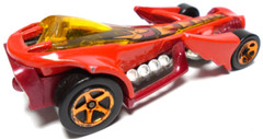 HOT WHEELS PREYING MENACE RED 1:64 DIECAST 3″ CAR W BROWN & YELLOW – COPPER RIMS