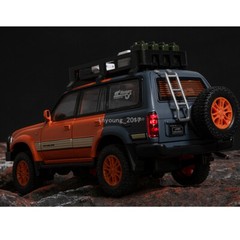 1/24 Land Cruiser LC80 Model Toy Car Diecast SUV Toy Vehicle Doors Open Orange
