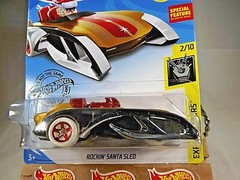 2020 Hot Wheels #53 Experimotors 2/10 ROCKIN’ SANTA SLED Gold-Chrome w/Red 5Sp