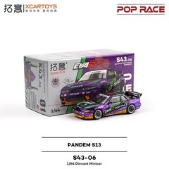XCartoys Pop Race 1:64 Evangelion EVA Type-01 Pandem Silvia S13 Diecast S43-06
