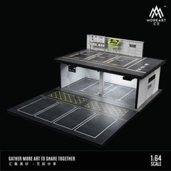 1/64 Diorama Car Garage Model LED Lighting Parking Lot Model Display Case US