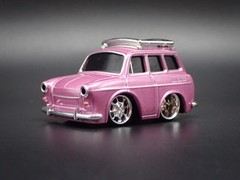 VW TYPE 3 SQUAREBACK CAR TUNED PINK 1:64 SCALE DIORAMA DIECAST MODEL CAR