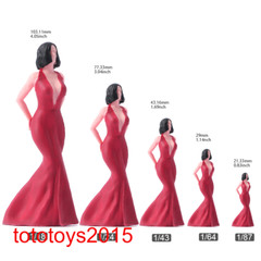1/18 1/24 1/64 1/87 1/43 Red Long Dress Girl Scene Minatures Figures Doll Toys