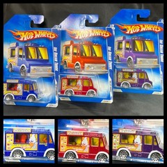 Hot Wheels 2009 Ice Cream Truck Lot of 3 Blue Red Purple HW City Works 113/190