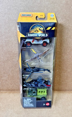 2026 Matchbox Jurassic World ‘All-Terrain Patrol’ 5-Pack – Jeep Boat Helicopter