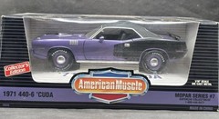 Ertl Supercar Collectibles 1971 Plymouth Cuda 440-6 Mopar #7 1:18 Diecast Car