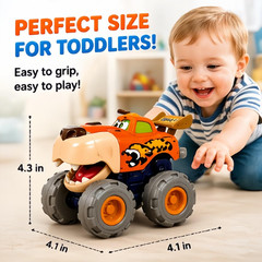 MOONTOY Toy Cars for Toddlers 1-3, 3 Pack Monster Truck Toys for 1 2 3 Year Old