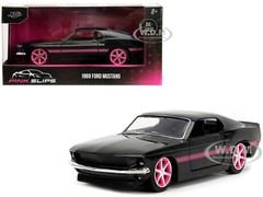 1969 FORD MUSTANG BLACK METALLIC 1/32 DIECAST MODEL CAR BY JADA 34853