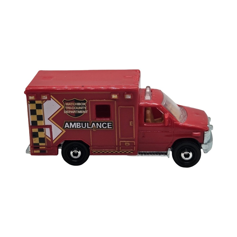 2026 Matchbox 2009 Ford E-350 Ambulance – Red – MBX RESCUE – Loose
