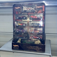 Hot Wheels Decades 1900 through 2000 in Collectible Tin With Display Stand