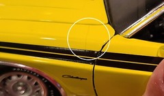 1:18 Highway 61 1971 Dodge Challenger R/T Yellow Diecast **READ**