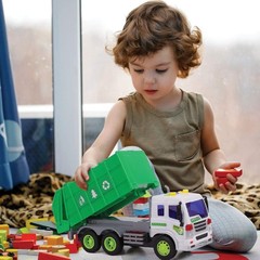 Garbage Truck Toy Boy Gift Friction-Powered Waste Management Recycling Vehicle