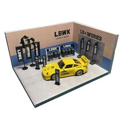 1/64 Diorama Garage Prop Model Car Repair Workshop Scene Accessories Display Toy