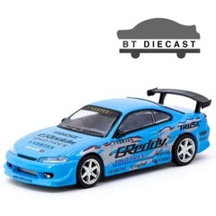 TARMAC WORKS VERTEX NISSAN SILVIA S15 GREDDY 1/64 DIECAST CAR BLUE T64G-023-GDY