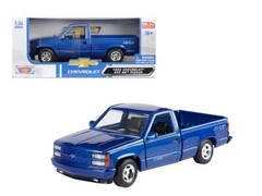 1992 CHEVROLET 454 SS PICKUP TRUCK BLUE METALLIC 1/24 DIECAST MOTORMAX 73203