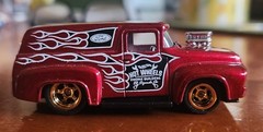 🔥Custom Hot Wheels ’56 Ford Panel Truck, HW Flames 5-pack, #HTV47 – LOOSE