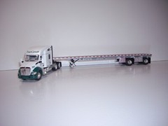 DCP FIRST GEAR 1/64 EVERGREEN LOGOED KW T680 W/T SLEEPER & SILVER WILSON TRAILER