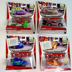 Disney Pixar Cars Lot of 4 Tuners. Snot Rod Boost DJ Wingo all with Flames.
