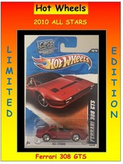 Hot Wheels 2010 All Stars Ferrari 308 GTS Red Tan interior 10/10