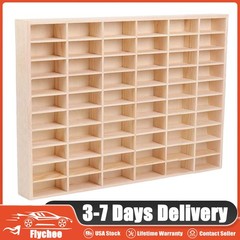 60 Grids Hot Wheels Diecast Box Wooden Display Storage Cabinet 1/64 Car Matchbox