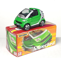 Matchbox loose Superfast w/box #68 Smart Fortwo Cabrio green