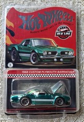 Hot Wheels Red Line Club 1968 Plymouth Barracuda Teal Special Edition Mint New