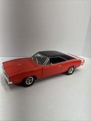 100% HOTWHEELS 1969 DODGE CHARGER RT RED/BLACK 1/18 1:18 – Sold As Is Condition