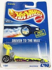1991 Hot Wheels Neon Yellow Driven To The Max #245 1:64 Scale Diecast Car
