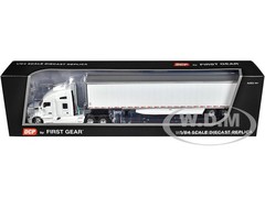 KENWORTH T680 W/SLEEPER & TRAILER WHITE 1/64 DIECAST BY DCP/FIRST GEAR 60-1762