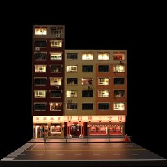 Diorama 1/64 Car Parking Lot Model LED Lighting City Street View Scene Model Toy