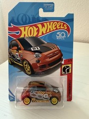 2018 Hot Wheels Super Treasure Hunt HW Daredevils 2/5 FIAT 500 Brown w/RR 10 Sp