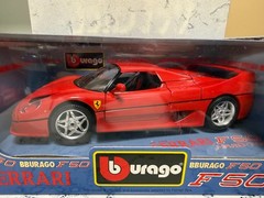 FERRARI F50 HARD TOP RED 1:18 by BBURAGO 3372 VINTAGE MODEL NEVER DISPLAYED