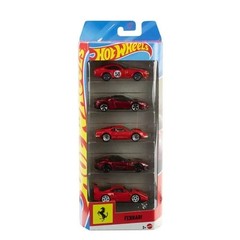 Hot Wheels Toy Ferrari Cars, Die-Cast 5-Pack in 1:64 Scale, Officially Licensed
