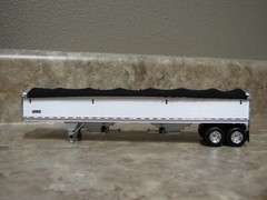 DCP 1/64 Wilson Black Tarp White Sides Hopper Bottom Grain Trailer Farm Toy