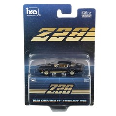 1/64 1981 Chevrolet Camaro Z28 Dark Blue Metallic with Gold Striping by IXO Amer