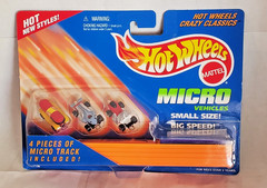 96 Hot Wheels 1996 Micros Crazy Classics Accessory Kit track n 3 cars NMOC RARE