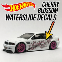 1/64 Scale SAKURA CHERRY BLOSSOM Tree WaterSlide White Toner Decals Hot Wheel