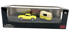 Malibu International High Speed VW Karmann Ghia Coupe w/ Caravan 1:87 Diecast