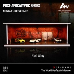 Diorama 1/64 Post-Apocalyptic Garage Model LED Parking Lot Display Case Building