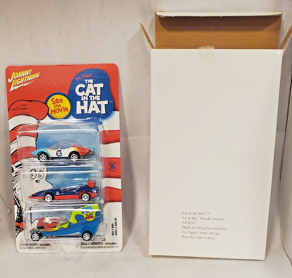 2003 JOHNNY LIGHTNING JL Cat In The Hat 3 Car Set NMIP W/AVON SHIPPER BOX VTG RA