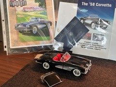 Franklin Mint 1958 Chevy Corvette 1:24 Black Tuxedo w/ Box & Brochure