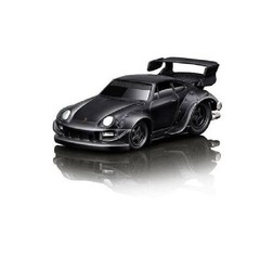 RWB 993 911 MATT BLACK 1/64 DIECAST MODEL CAR BY MUSCLE MACHINES 15583-3I