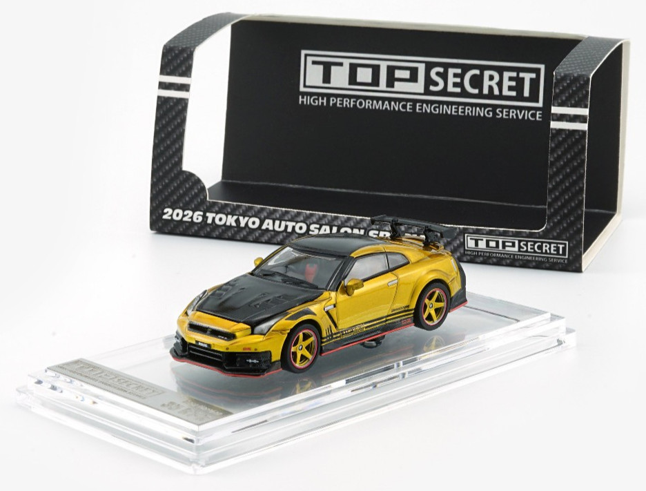 BM Creations X Top Secret Nissan 35 GT-R – Gold – RHD -2026 TAS 1:64 Car 64B0494
