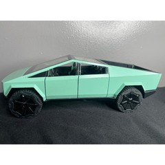 Tesla Cybertruck Toy Model Mint Green Opening Doors Electric Truck 8.5 Inch