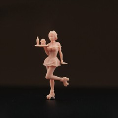 Doll Burger Waiter Girl 1:43 1:64 Fast Food Restaurant Model –