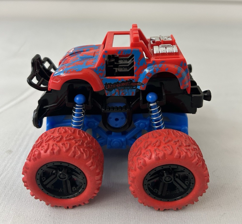 3″ Tall Red & Blue Friction Powered Push & Go Monster Truck